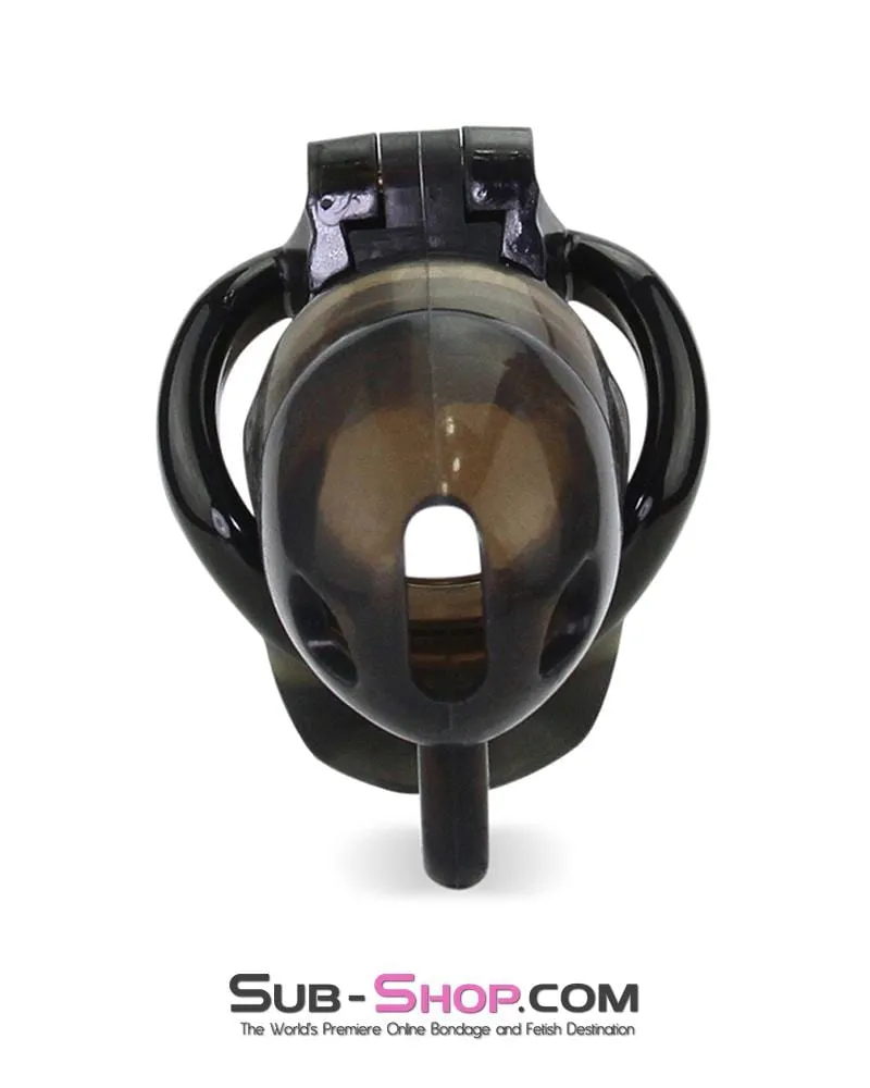 1348AR      Short Black Cock Blocker Silicone Locking Male Chastity with Ball Divider - MEGA Deal