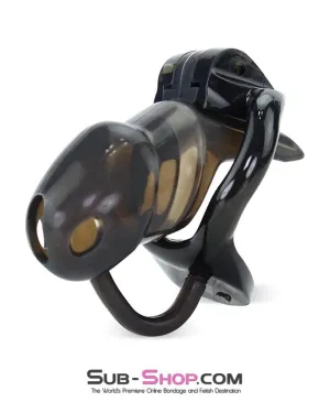 1348AR      Short Black Cock Blocker Silicone Locking Male Chastity with Ball Divider - MEGA Deal