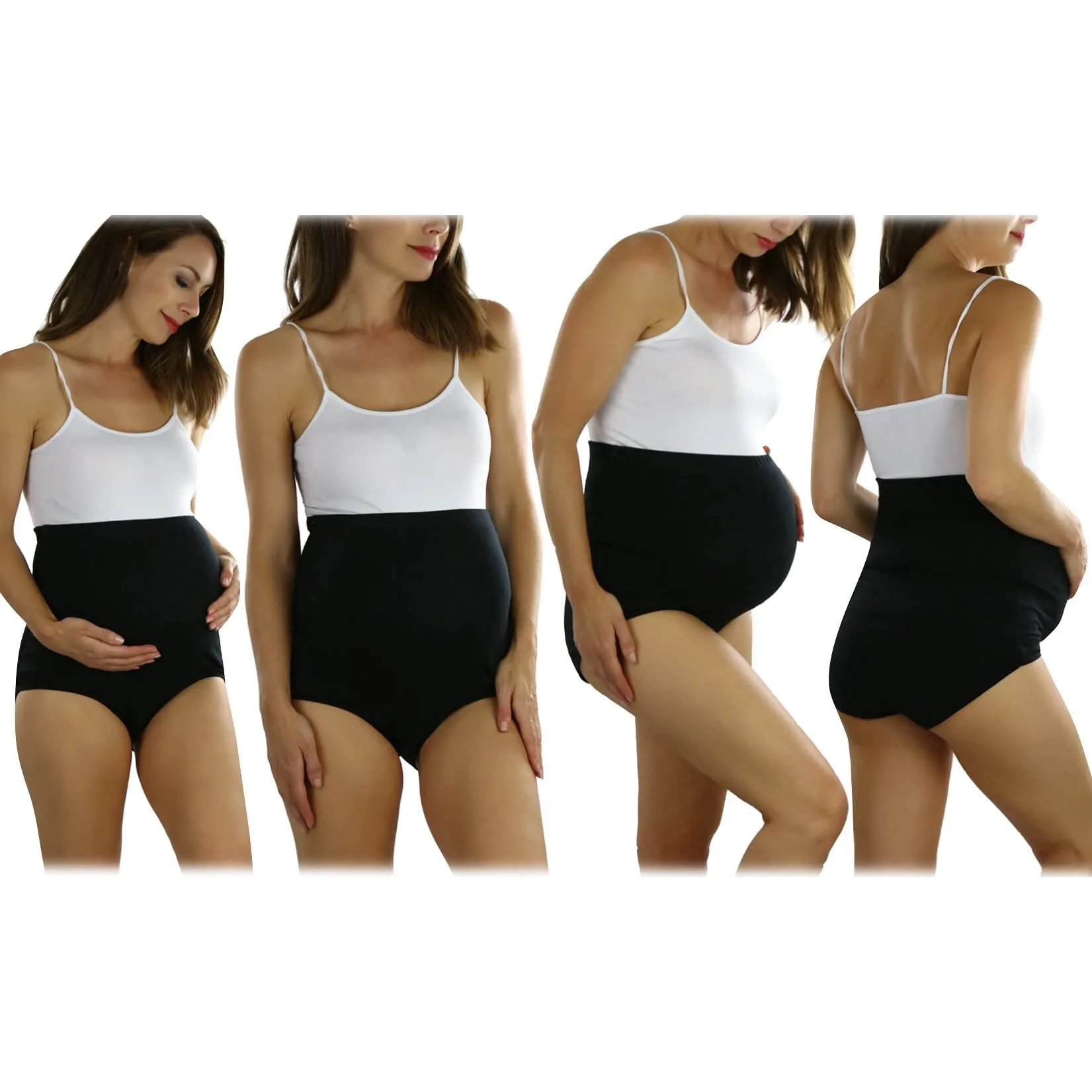 2-Pack: ToBeInStyle Women's High Waist Over The Bump Maternity Briefs