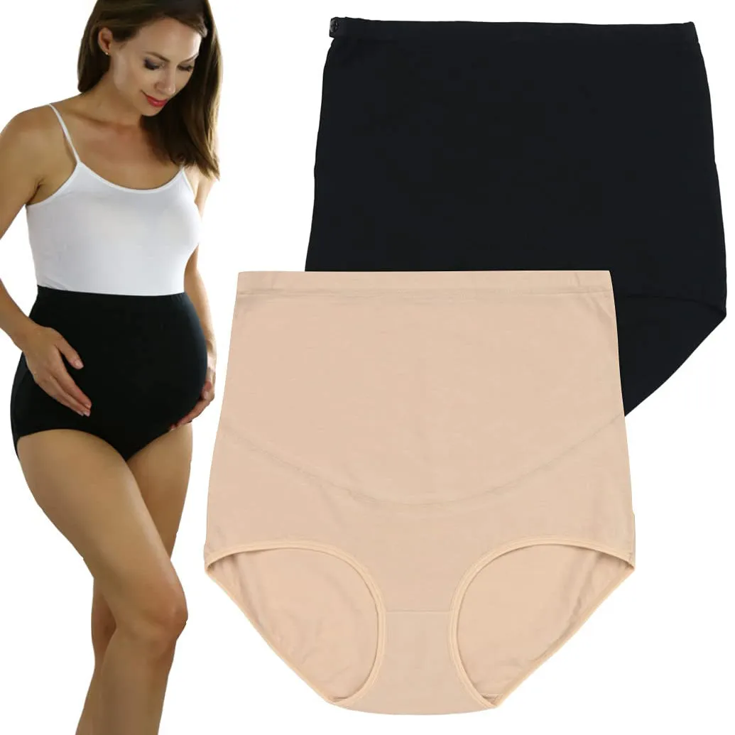 2-Pack: ToBeInStyle Women's High Waist Over The Bump Maternity Briefs