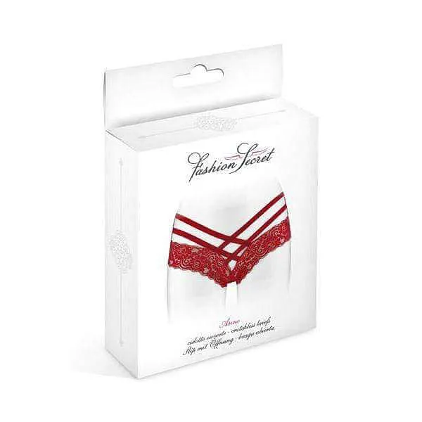 Anne Crotchless Thong Red