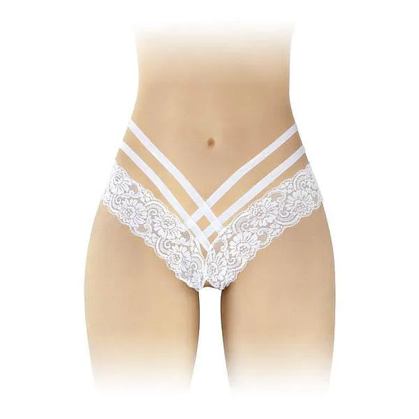 Anne Crotchless Thong White