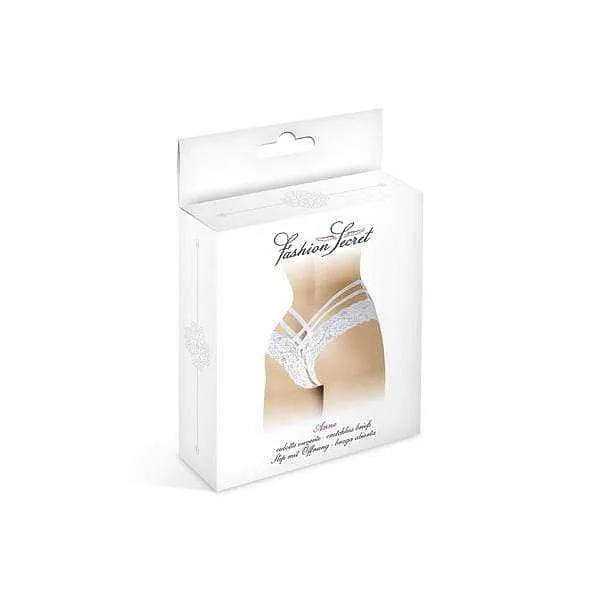 Anne Crotchless Thong White