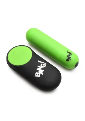 Bang! 28X Glow in The Dark Rechargeable Silicone Bullet with Remote