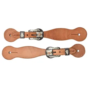 Berlin Custom Leather Women's Trailblazer Spur Straps with Brown Iron Buckle