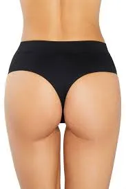 BLACK HIGH SCULPT THONG