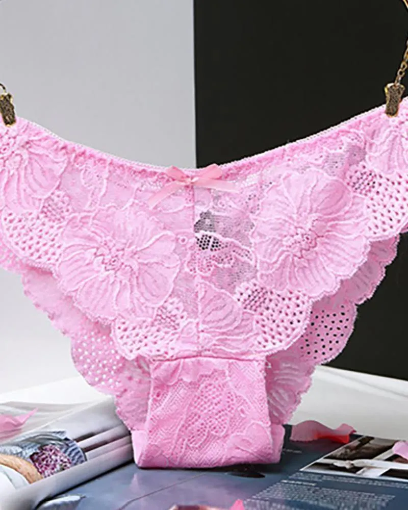 Bowknot Design Crochet Lace Panties