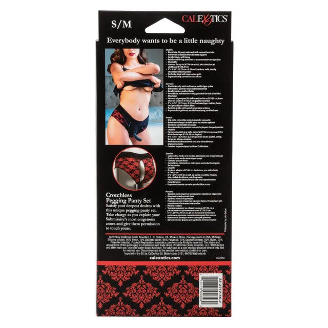 Calexotics Scandal® Crotchless Pegging Panty Set - S/M