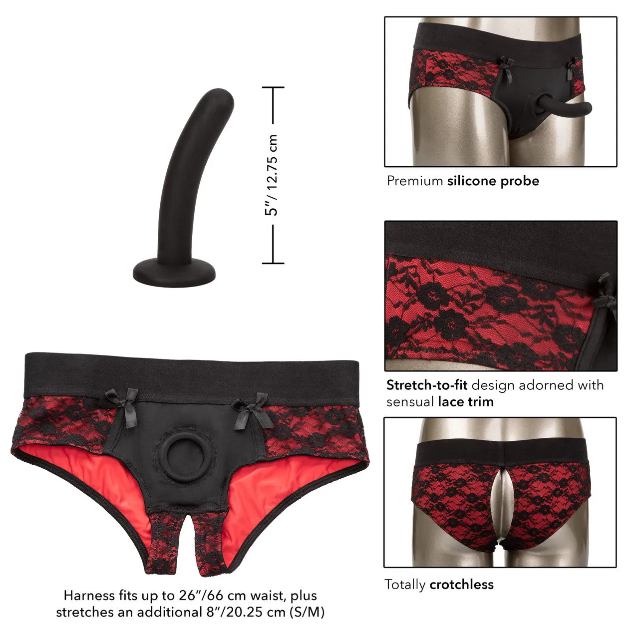 Calexotics Scandal® Crotchless Pegging Panty Set - S/M