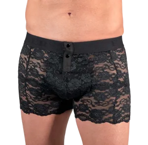 Foxers Lace Boxer Briefs w/ Pouch in Black