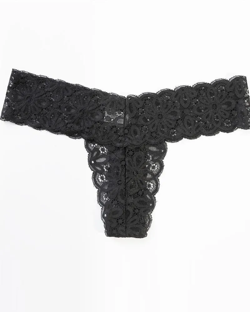 Lace Skinny Low Waist Thong Panties