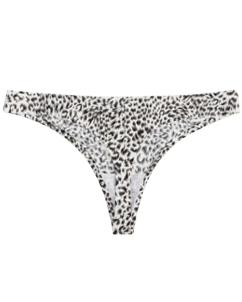 Leopard Print Skinny Low Waist Thong Panties