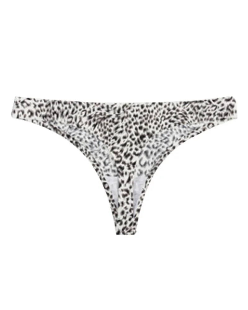 Leopard Print Skinny Low Waist Thong Panties