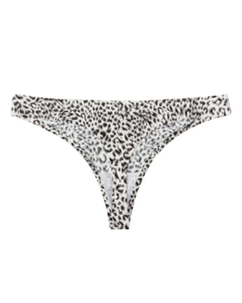 Leopard Print Skinny Low Waist Thong Panties