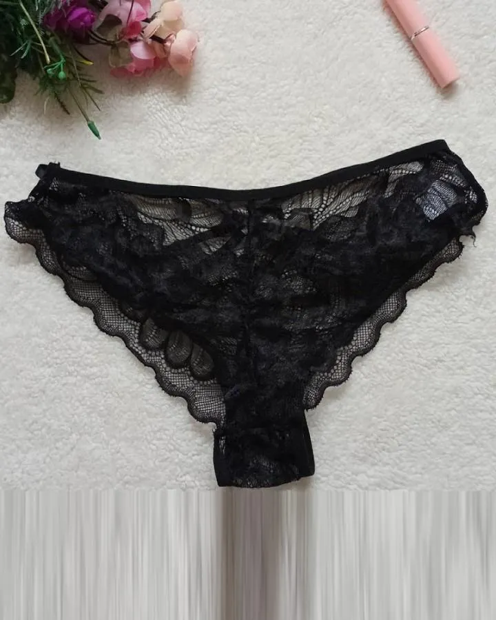 O-Ring Linked Cut-Out Lace Sheer Panty