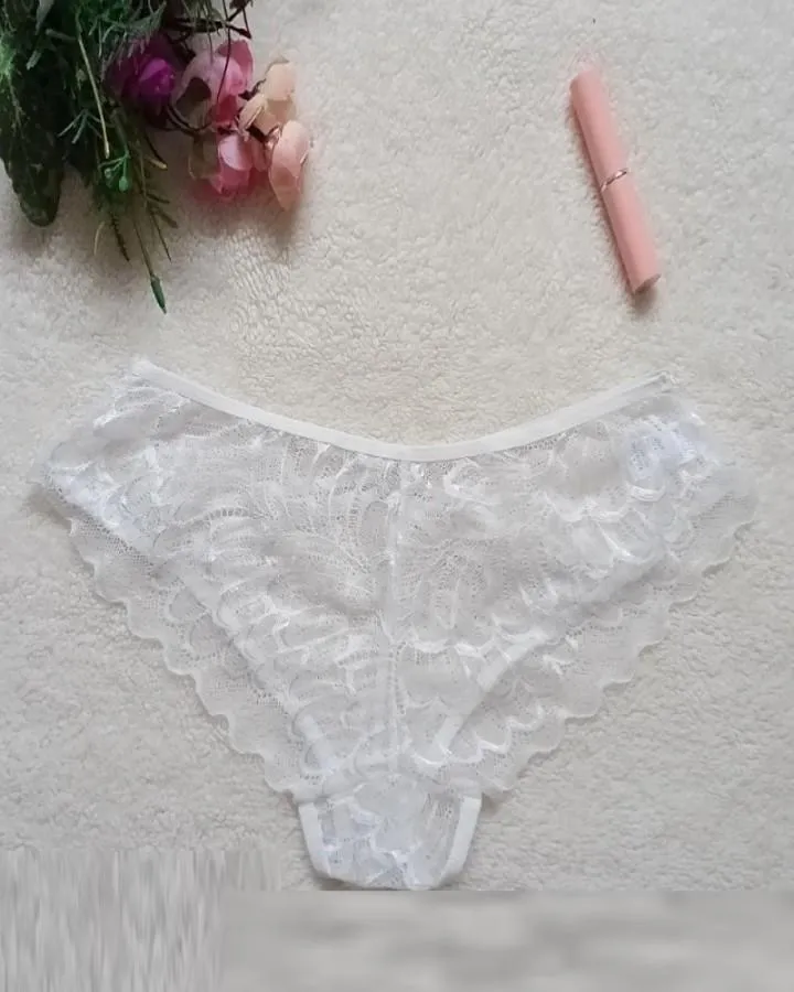 O-Ring Linked Cut-Out Lace Sheer Panty