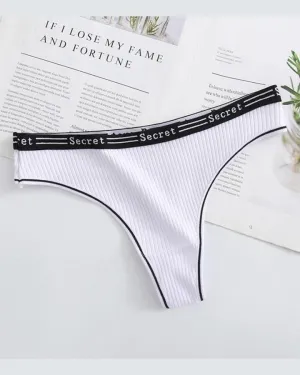 Ribbed Skinny Low Waist Thong Panties