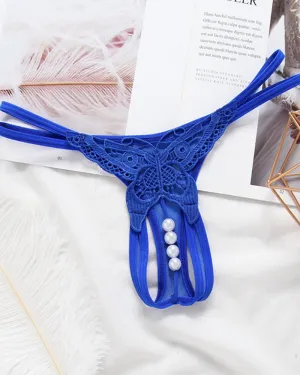 Sexy Skinny Butterfly Pattern Embroidery Low Waist Panties