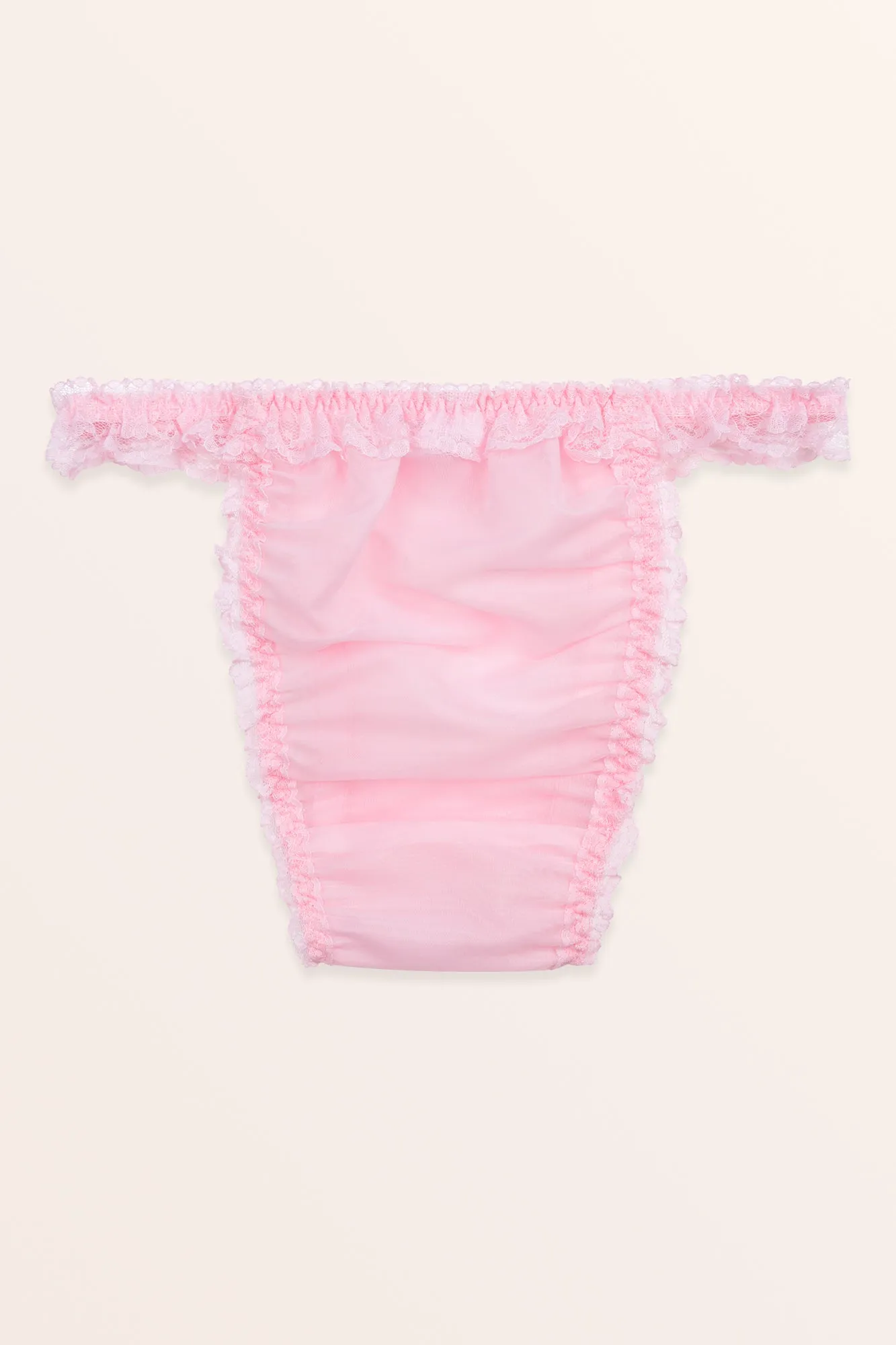 Sheer Frilly Lace Panties - Baby Pink