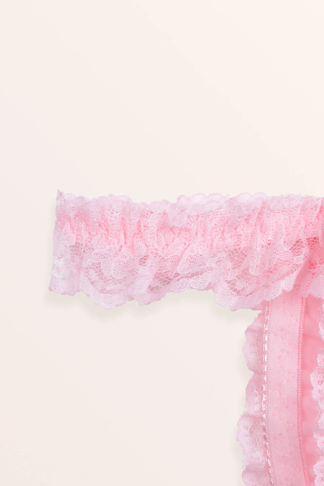 Sheer Frilly Lace Panties - Baby Pink