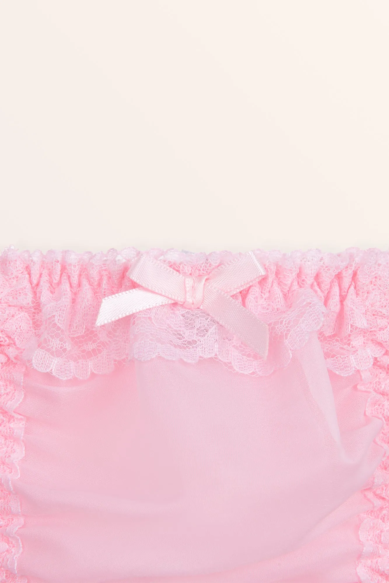 Sheer Frilly Lace Panties - Baby Pink