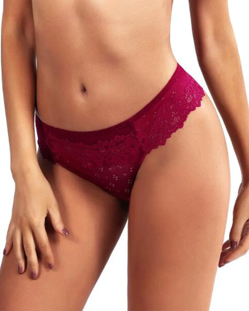 Sheer Mesh Floral Lace Seamless Thong Panties