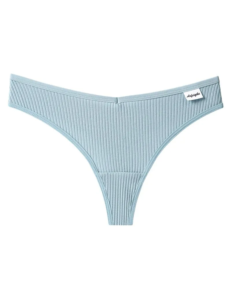 Skinny Low Waist Solid Color Panties