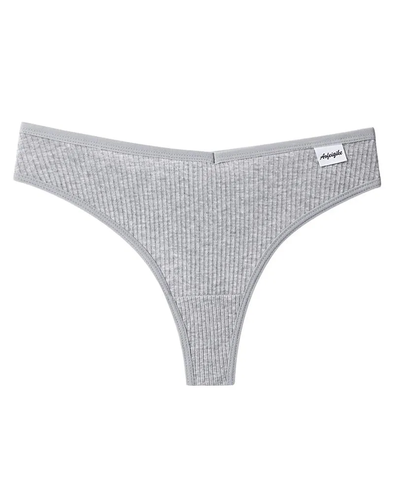 Skinny Low Waist Solid Color Panties