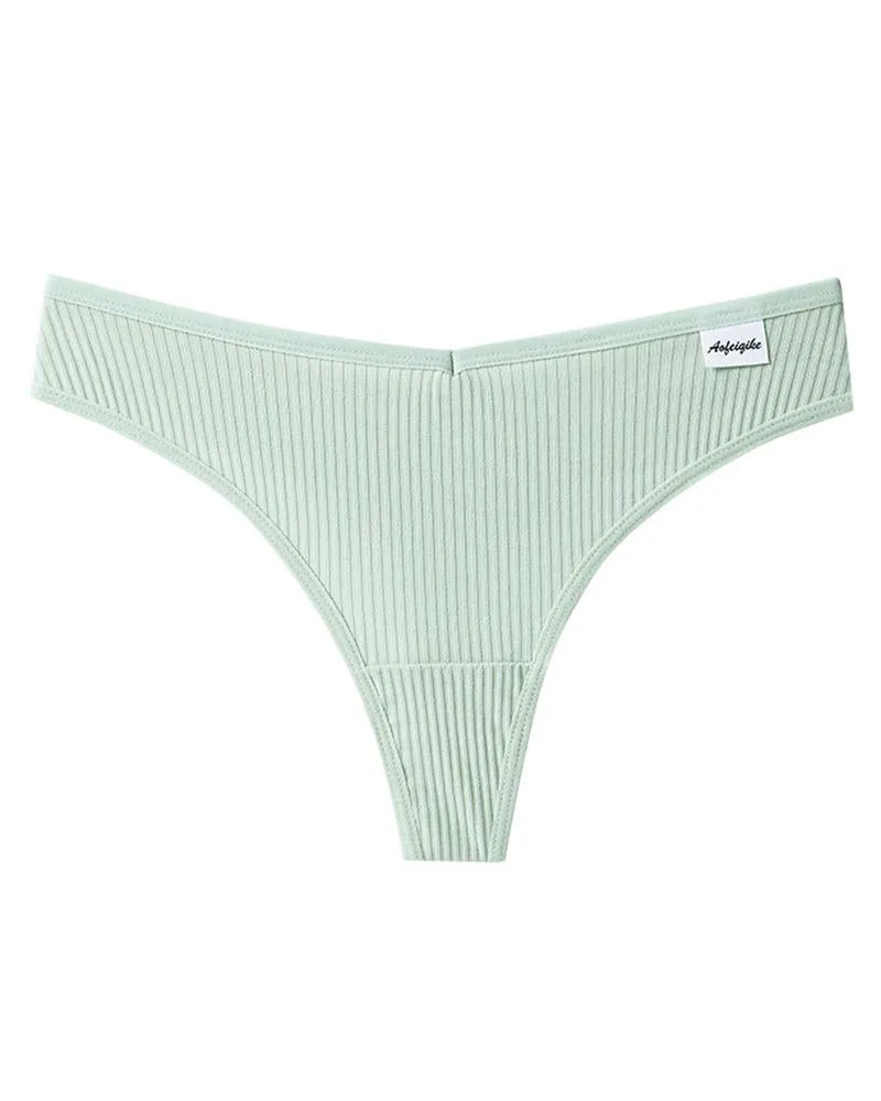 Skinny Low Waist Solid Color Panties