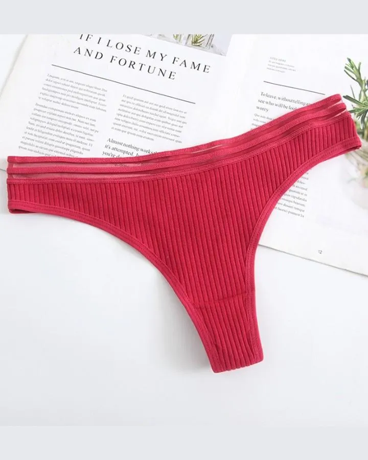 Skinny Solid Color Low Waist Panties