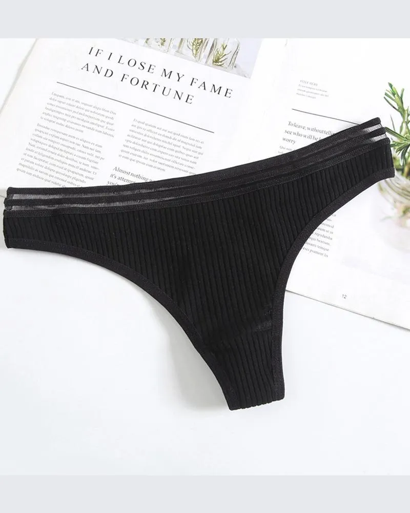 Skinny Solid Color Low Waist Panties