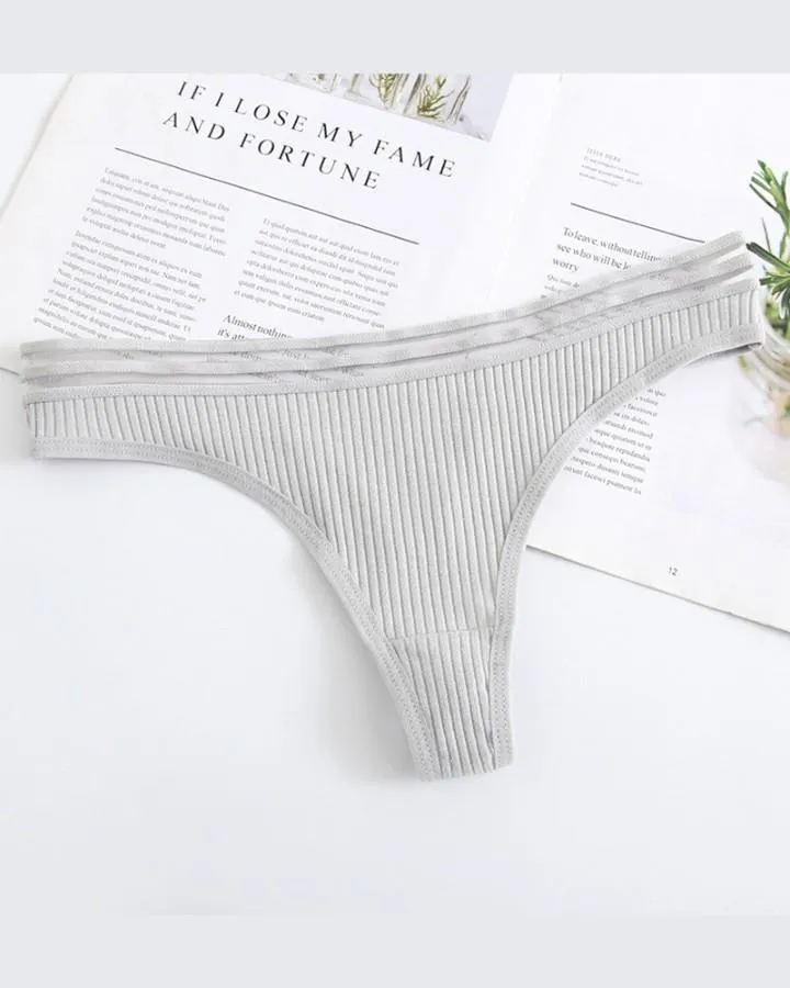 Skinny Solid Color Low Waist Panties