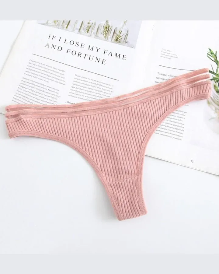 Skinny Solid Color Low Waist Panties