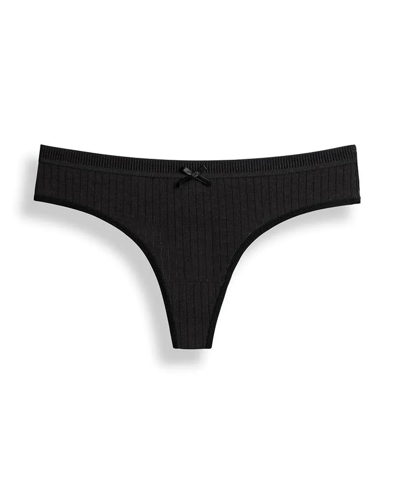 Splicing Bow Low Waist Skinny Panties