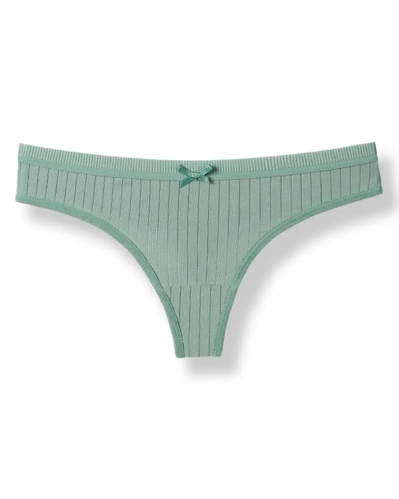 Splicing Bow Low Waist Skinny Panties