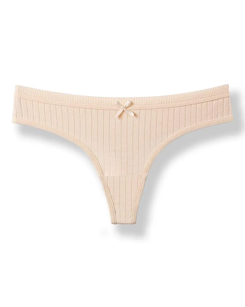 Splicing Bow Low Waist Skinny Panties