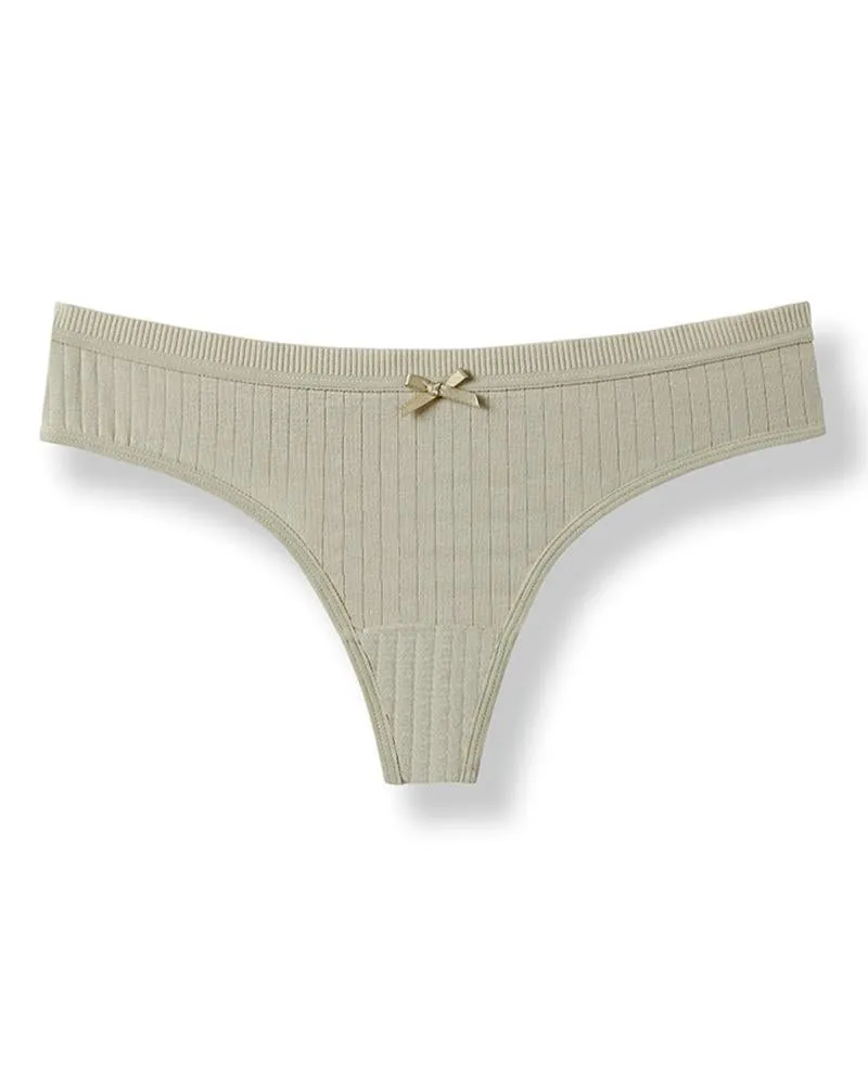 Splicing Bow Low Waist Skinny Panties