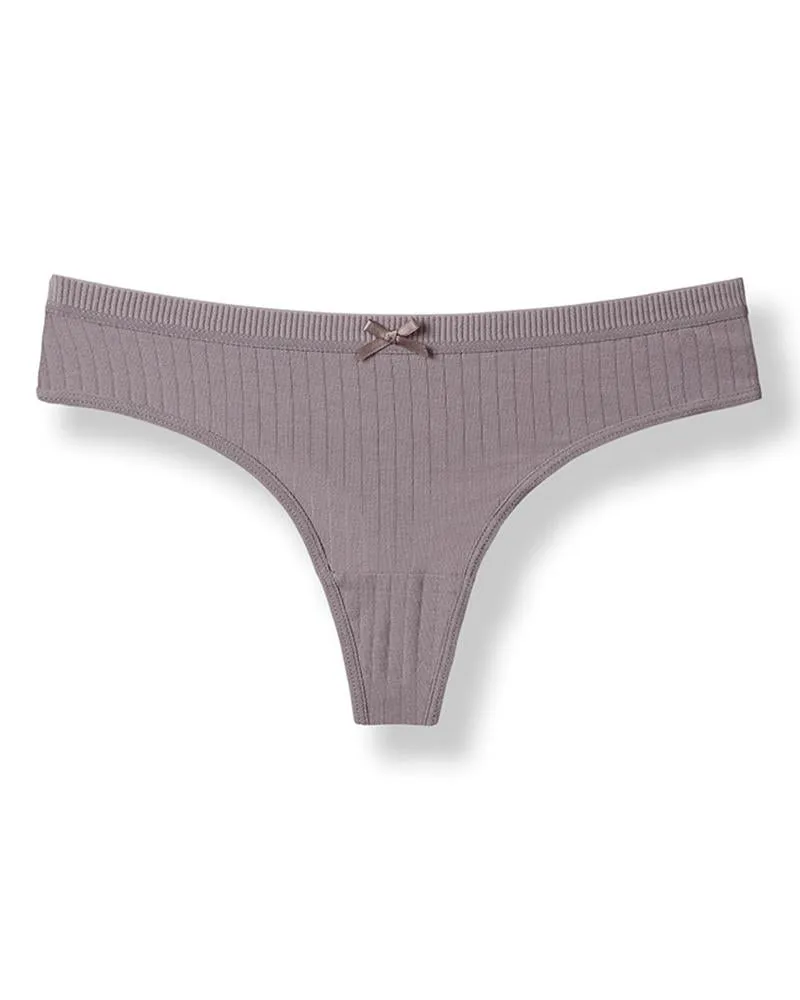 Splicing Bow Low Waist Skinny Panties