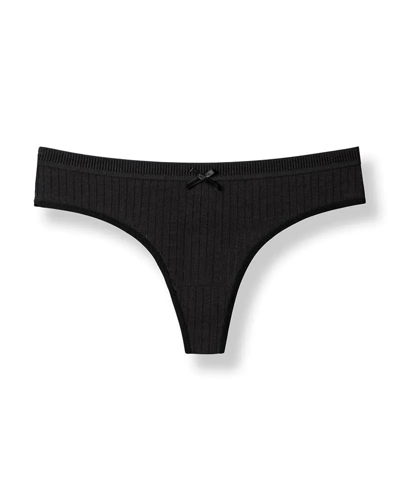 Splicing Bow Low Waist Skinny Panties