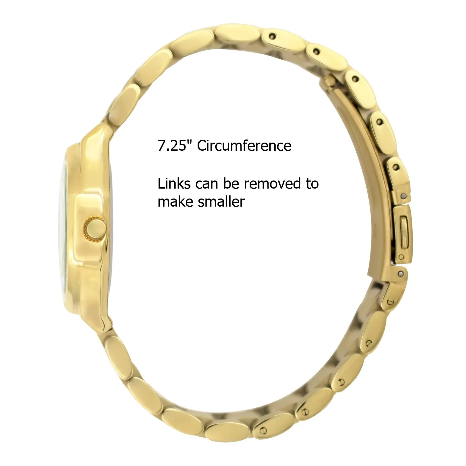 Women's 32mm Hex Shape Gold Bracelet Watch